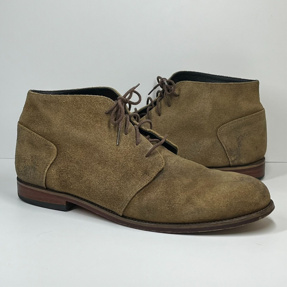 Nisolo Suede Leather Chukka Boots Men's 12 Casual Comfort Lace Up Preppy Tobacco